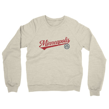 Minneapolis Vintage Script Midweight French Terry Crewneck Sweatshirt-Allegiant Goods Co. Vintage Sports Apparel