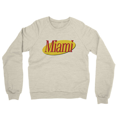 Miami Seinfeld Midweight French Terry Crewneck Sweatshirt-Heather Oatmeal-Allegiant Goods Co. Vintage Sports Apparel