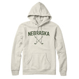 Nebraska Golf Hoodie-Heather Oatmeal-Allegiant Goods Co. Vintage Sports Apparel