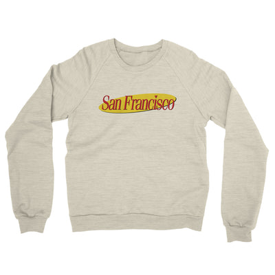 San Francisco Seinfeld Midweight French Terry Crewneck Sweatshirt-Heather Oatmeal-Allegiant Goods Co. Vintage Sports Apparel