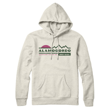 Alamogordo Mountain Sunset Hoodie-Heather Oatmeal-Allegiant Goods Co. Vintage Sports Apparel
