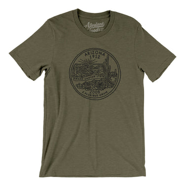 Arizona State Quarter Men/Unisex T-Shirt-Heather Olive-Allegiant Goods Co. Vintage Sports Apparel