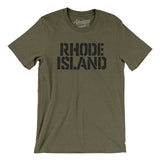 Rhode Island Military Stencil Men/Unisex T-Shirt-Allegiant Goods Co. Vintage Sports Apparel