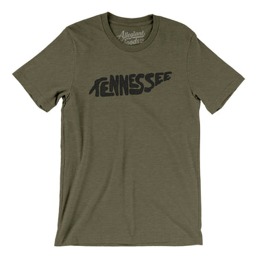 Tennessee State Shape Text Men/Unisex T-Shirt-Allegiant Goods Co. Vintage Sports Apparel