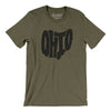 Ohio State Shape Text Men/Unisex T-Shirt-Heather Olive-Allegiant Goods Co. Vintage Sports Apparel