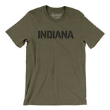 Indiana Military Stencil Men/Unisex T-Shirt-Heather Olive-Allegiant Goods Co. Vintage Sports Apparel