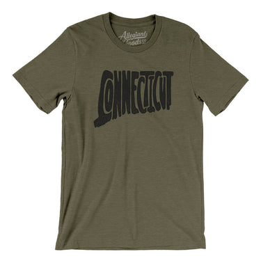 Connecticut State Shape Text Men/Unisex T-Shirt-Allegiant Goods Co. Vintage Sports Apparel