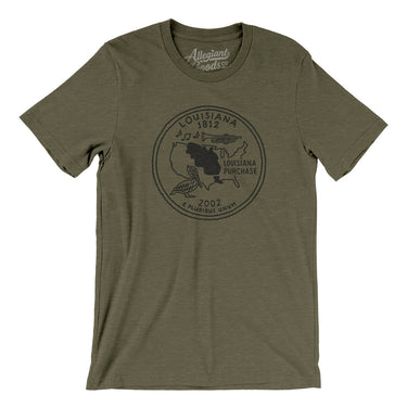 Louisiana State Quarter Men/Unisex T-Shirt-Heather Olive-Allegiant Goods Co. Vintage Sports Apparel