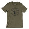 Michigan State Quarter Men/Unisex T-Shirt-Heather Olive-Allegiant Goods Co. Vintage Sports Apparel