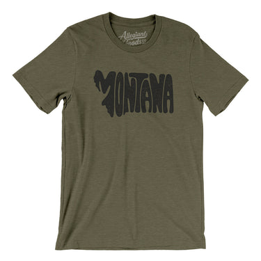 Montana State Shape Text Men/Unisex T-Shirt-Allegiant Goods Co. Vintage Sports Apparel