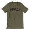Nevada Military Stencil Men/Unisex T-Shirt-Heather Olive-Allegiant Goods Co. Vintage Sports Apparel