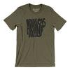 Arkansas State Shape Text Men/Unisex T-Shirt-Heather Olive-Allegiant Goods Co. Vintage Sports Apparel