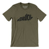 Kentucky State Shape Text Men/Unisex T-Shirt-Heather Olive-Allegiant Goods Co. Vintage Sports Apparel