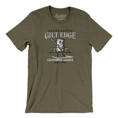 Sacramento Gilt Edge Men/Unisex T-Shirt-Heather Olive-Allegiant Goods Co. Vintage Sports Apparel