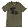 Louisiana State Shape Text Men/Unisex T-Shirt-Heather Olive-Allegiant Goods Co. Vintage Sports Apparel