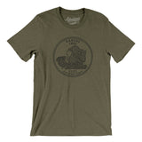 Kansas State Quarter Men/Unisex T-Shirt-Heather Olive-Allegiant Goods Co. Vintage Sports Apparel