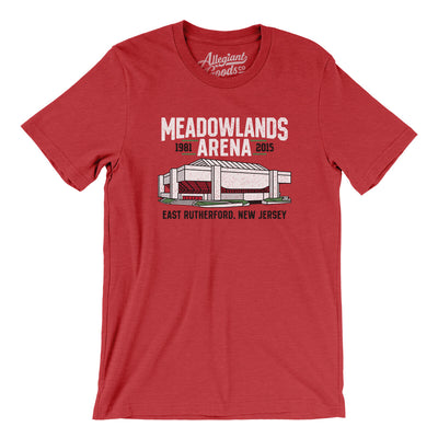 Meadowlands Arena Men/Unisex T-Shirt-Heather Red-Allegiant Goods Co. Vintage Sports Apparel