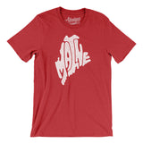 Maine State Shape Text Men/Unisex T-Shirt-Allegiant Goods Co. Vintage Sports Apparel