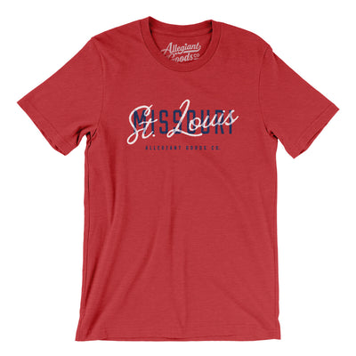 St Louis Overprint Men/Unisex T-Shirt-Heather Red-Allegiant Goods Co. Vintage Sports Apparel