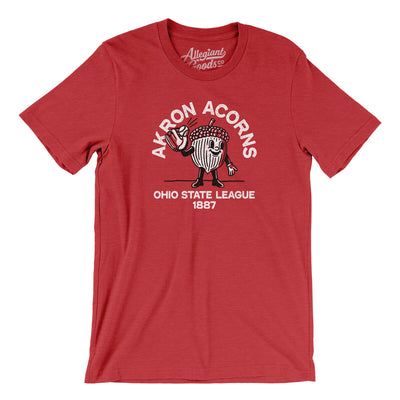 Akron Acorns Baseball Men/Unisex T-Shirt-Heather Red-Allegiant Goods Co. Vintage Sports Apparel
