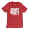 Colorado State Shape Text Men/Unisex T-Shirt-Heather Red-Allegiant Goods Co. Vintage Sports Apparel