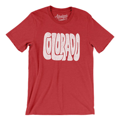Colorado State Shape Text Men/Unisex T-Shirt-Heather Red-Allegiant Goods Co. Vintage Sports Apparel