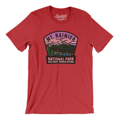 Mt. Rainier National Park Badge Men/Unisex T-Shirt-Heather Red-Allegiant Goods Co. Vintage Sports Apparel