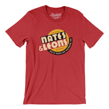 Nates & Leons Men/Unisex T-Shirt-Heather Red-Allegiant Goods Co. Vintage Sports Apparel
