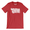 Montana State Shape Text Men/Unisex T-Shirt-Heather Red-Allegiant Goods Co. Vintage Sports Apparel