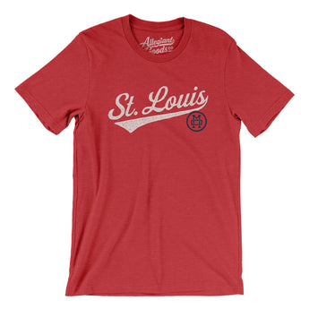 St Louis Vintage Script Men/Unisex T-Shirt-Allegiant Goods Co. Vintage Sports Apparel