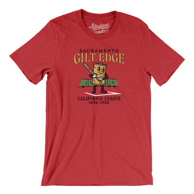 Sacramento Gilt Edge Men/Unisex T-Shirt-Heather Red-Allegiant Goods Co. Vintage Sports Apparel