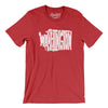 Washington State Shape Text Men/Unisex T-Shirt-Heather Red-Allegiant Goods Co. Vintage Sports Apparel