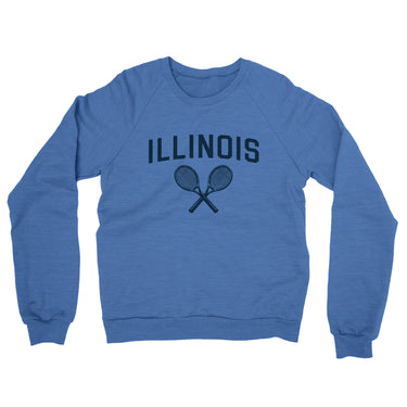 Illinois Tennis Midweight French Terry Crewneck Sweatshirt-Heather Royal-Allegiant Goods Co. Vintage Sports Apparel