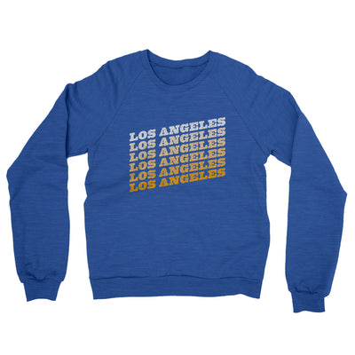 Los Angeles Vintage Repeat Midweight French Terry Crewneck Sweatshirt-Heather Royal-Allegiant Goods Co. Vintage Sports Apparel