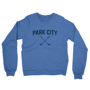 Park City Golf Midweight French Terry Crewneck Sweatshirt-Heather Royal-Allegiant Goods Co. Vintage Sports Apparel