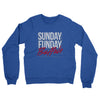 Sunday Funday Buffalo Midweight French Terry Crewneck Sweatshirt-Heather Royal-Allegiant Goods Co. Vintage Sports Apparel