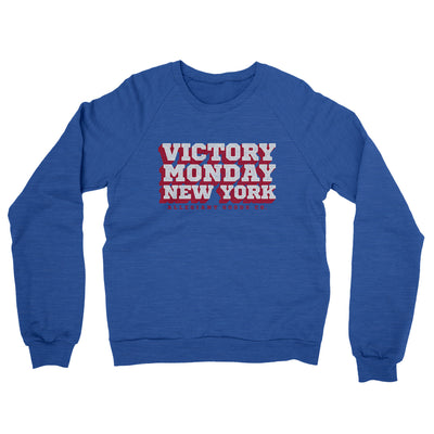 Victory Monday New York Midweight French Terry Crewneck Sweatshirt-Heather Royal-Allegiant Goods Co. Vintage Sports Apparel