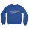 New York Vintage Script Midweight French Terry Crewneck Sweatshirt-Heather Royal-Allegiant Goods Co. Vintage Sports Apparel