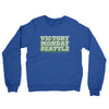 Victory Monday Seattle Midweight French Terry Crewneck Sweatshirt-Heather Royal-Allegiant Goods Co. Vintage Sports Apparel