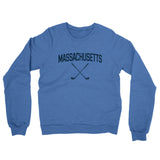 Massachusetts Golf Midweight French Terry Crewneck Sweatshirt-Heather Royal-Allegiant Goods Co. Vintage Sports Apparel