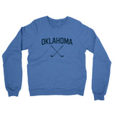 Oklahoma Golf Midweight French Terry Crewneck Sweatshirt-Heather Royal-Allegiant Goods Co. Vintage Sports Apparel