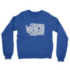 Washington State Shape Text Midweight French Terry Crewneck Sweatshirt-Heather Royal-Allegiant Goods Co. Vintage Sports Apparel