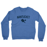 Nantucket Pickleball Midweight French Terry Crewneck Sweatshirt-Heather Royal-Allegiant Goods Co. Vintage Sports Apparel