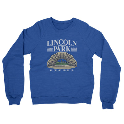 Lincoln Park Midweight French Terry Crewneck Sweatshirt-Heather Royal-Allegiant Goods Co. Vintage Sports Apparel