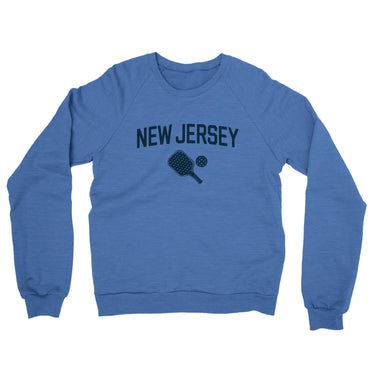 New Jersey Pickleball Midweight French Terry Crewneck Sweatshirt-Heather Royal-Allegiant Goods Co. Vintage Sports Apparel