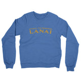 Actually It's Pronounced Lanai Midweight French Terry Crewneck Sweatshirt-Heather Royal-Allegiant Goods Co. Vintage Sports Apparel