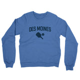 Des Moines Pickleball Midweight French Terry Crewneck Sweatshirt-Heather Royal-Allegiant Goods Co. Vintage Sports Apparel