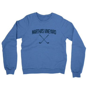 Martha's Vineyard Golf Midweight French Terry Crewneck Sweatshirt-Heather Royal-Allegiant Goods Co. Vintage Sports Apparel