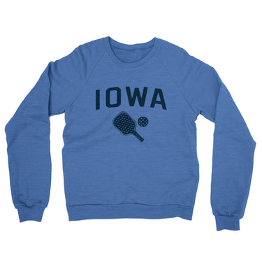 Iowa Pickleball Midweight French Terry Crewneck Sweatshirt-Heather Royal-Allegiant Goods Co. Vintage Sports Apparel