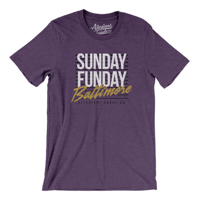 Sunday Funday Baltimore Men/Unisex T-Shirt-Heather Team Purple-Allegiant Goods Co. Vintage Sports Apparel